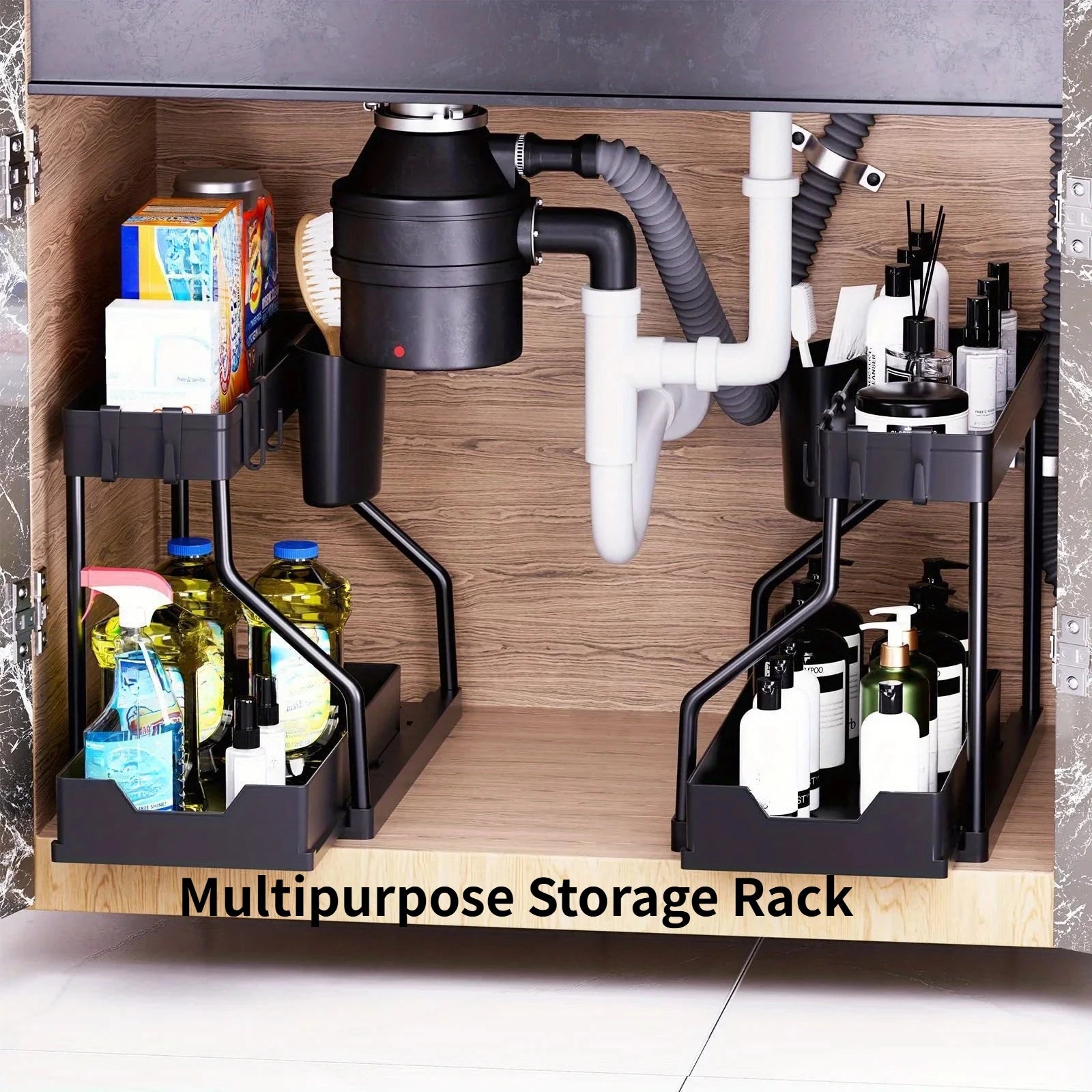 2-Tier Pull-Out Storage Rack