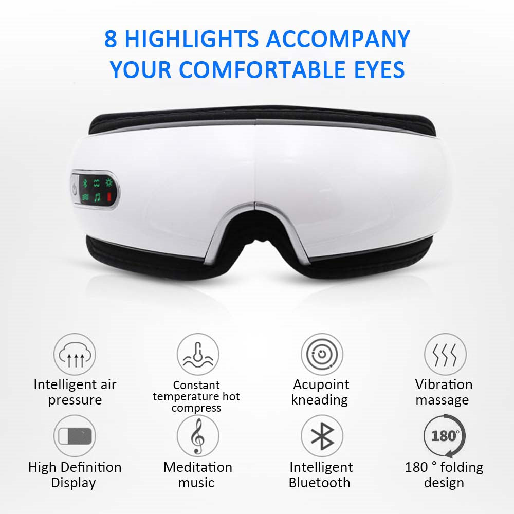Smart Eye Massager with Hot Compress – Heated Eye Massage for Relaxation & Eye Strain Relief