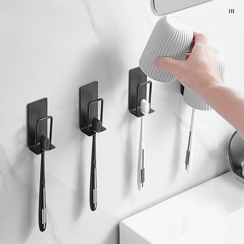 Stainless Steel Wall-Mounted Toothbrush Holder