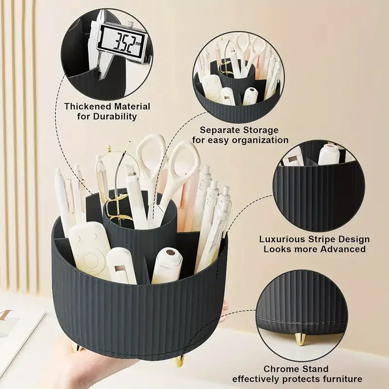 360° Rotating 5-Slot Makeup Accessories Organizer