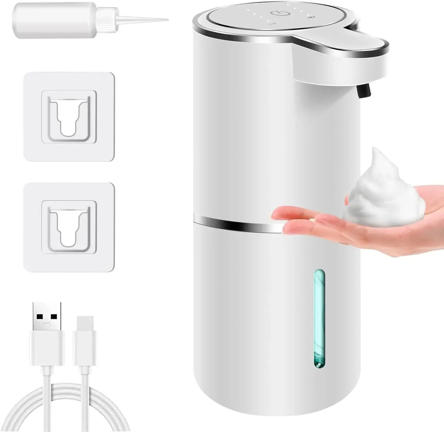 Automatic Touchless Foaming Soap Dispenser – 380 ml USB Rechargeable with 4-Level Adjustable Foam
