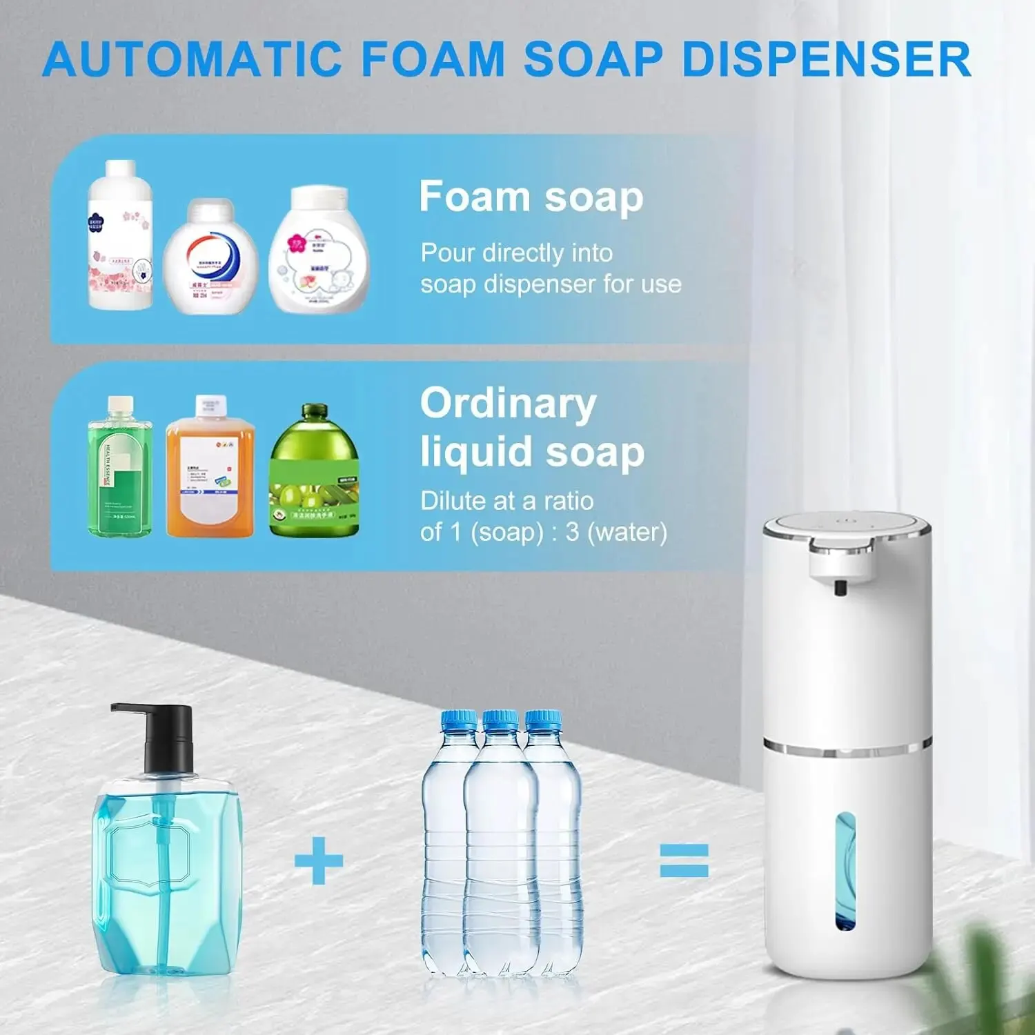 Automatic Touchless Foaming Soap Dispenser – 380 ml USB Rechargeable with 4-Level Adjustable Foam