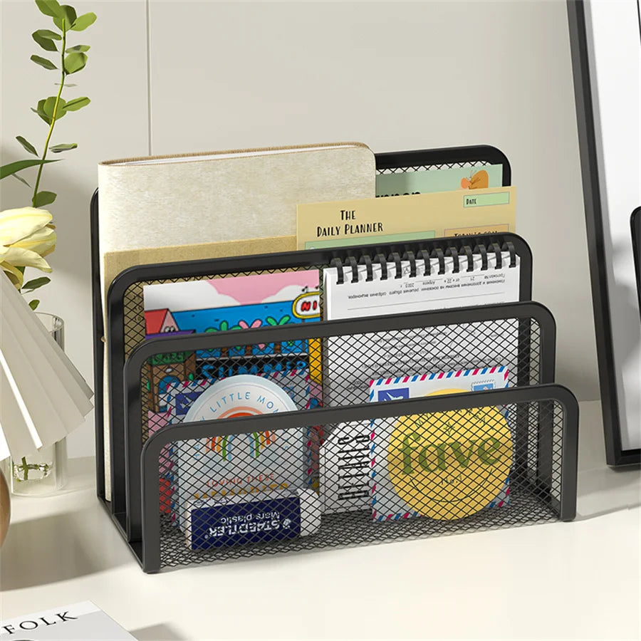 3-Layer Metal Mesh Notebook Organizer