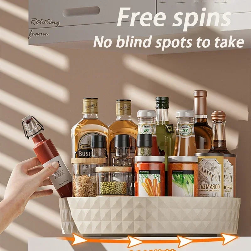 "Spice organizer with rotating base for kitchen countertop"