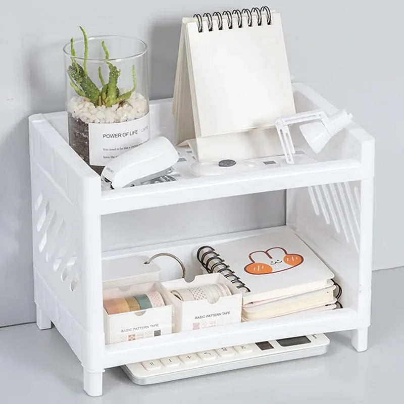 Office Multifunctional Double-Layer Storage Rack