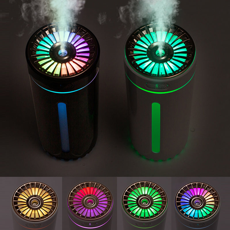 Wireless Rechargeable USB Ultrasonic Air Humidifier – Colorful LED Lights, Quiet Cool Mist Diffuser for Car & Home