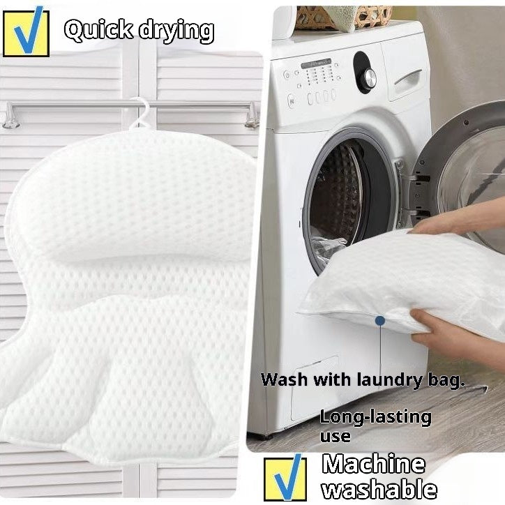 4D Spa Bathtub Pillow — Luxury Suction Cushion for Head & Neck Comfort