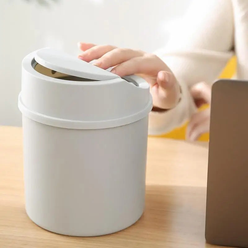 "Mini trash can with lid for kitchen countertop"