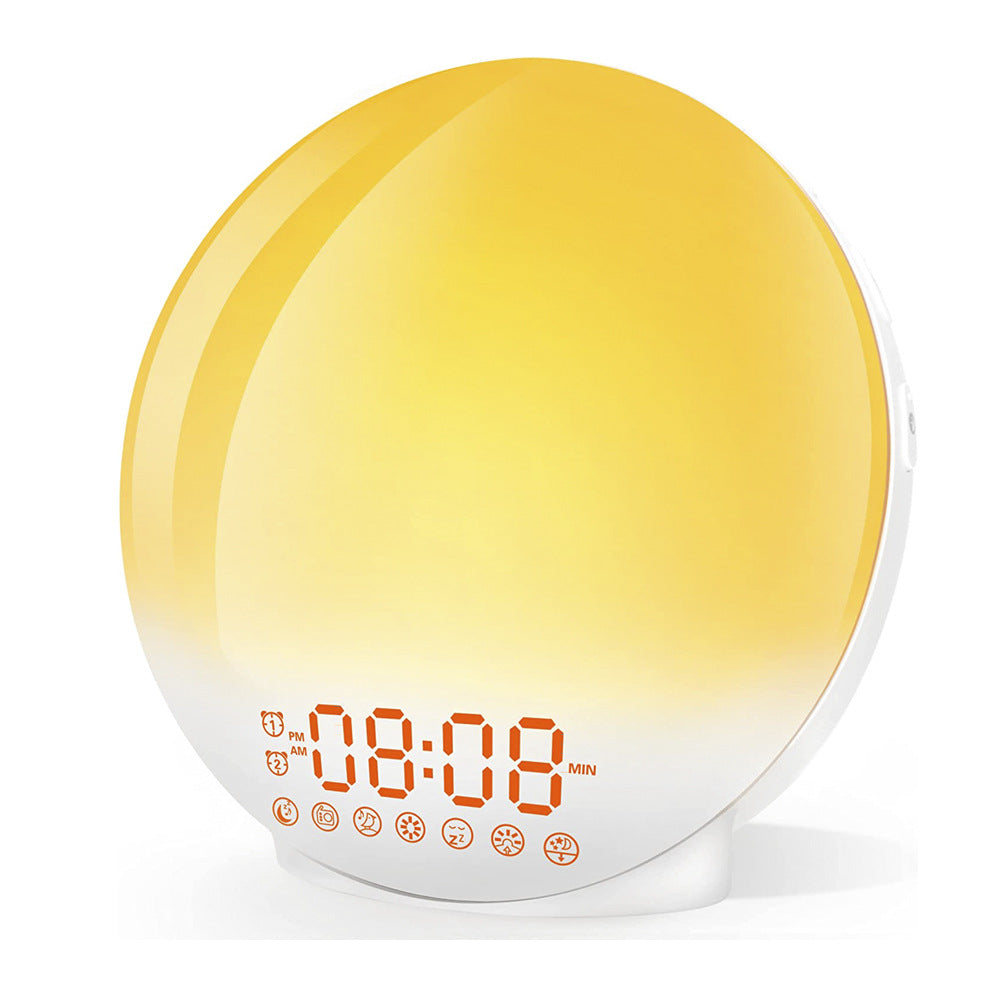 Sunrise Simulation LED Wake-Up Light Clock – 7 Colors & 7 Natural Sound Alarm Light for Kids & Heavy Sleepers