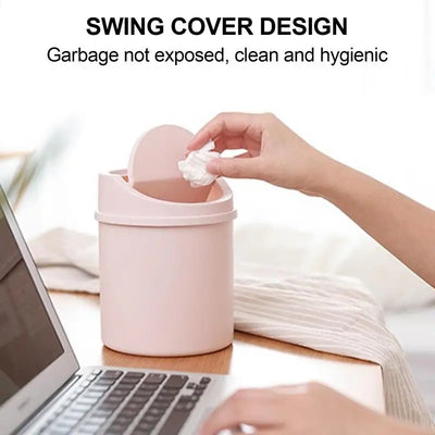 "Mini trash can with lid for kitchen countertop"