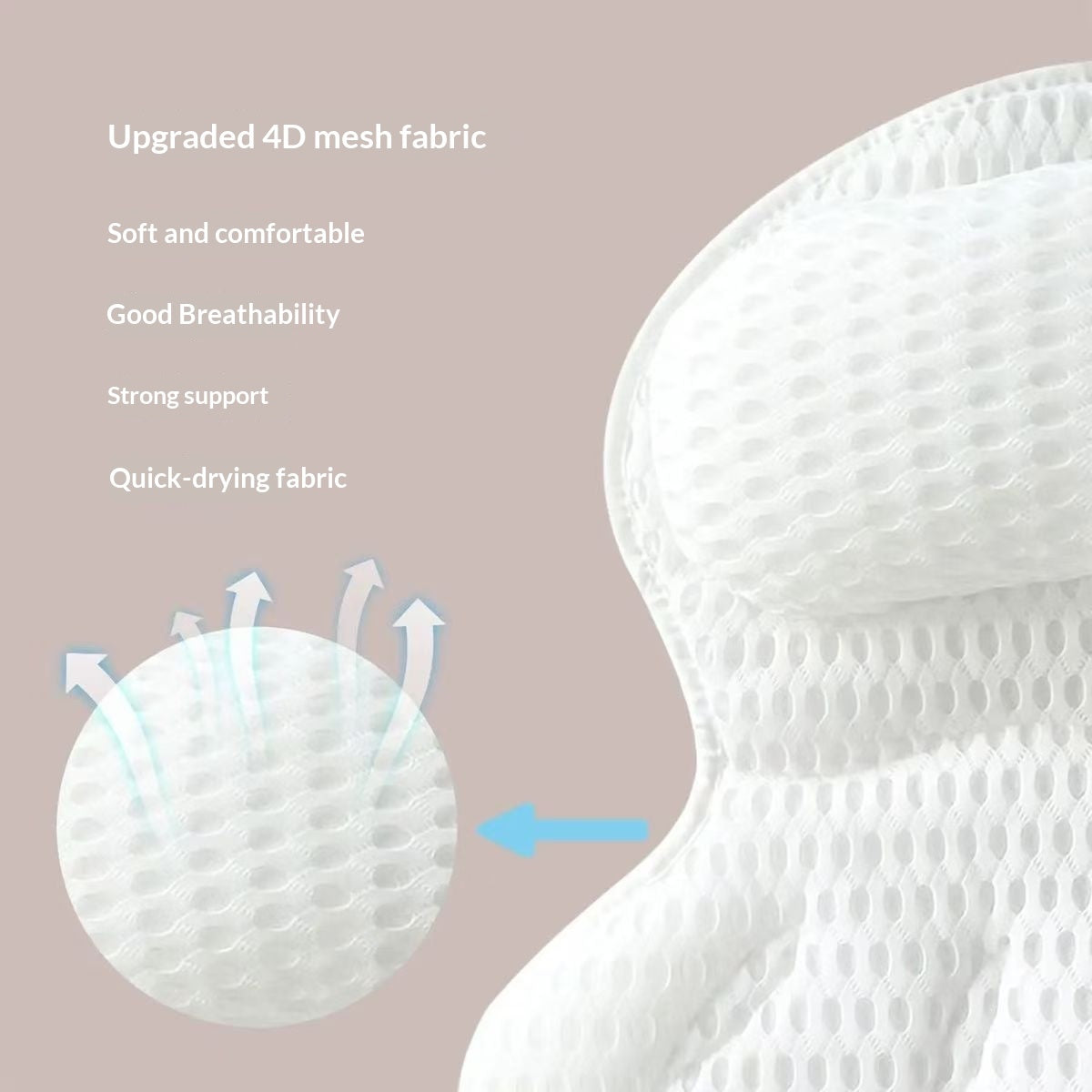 4D Spa Bathtub Pillow — Luxury Suction Cushion for Head & Neck Comfort