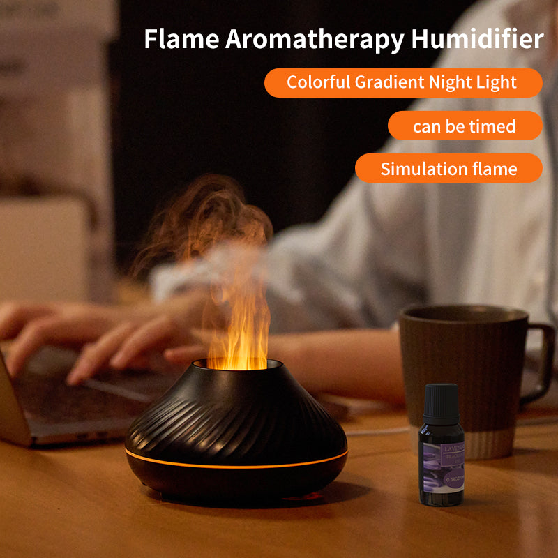 RGB Flame Aroma Diffuser – 3D Colorful Flame Humidifier & Essential Oil Diffuser