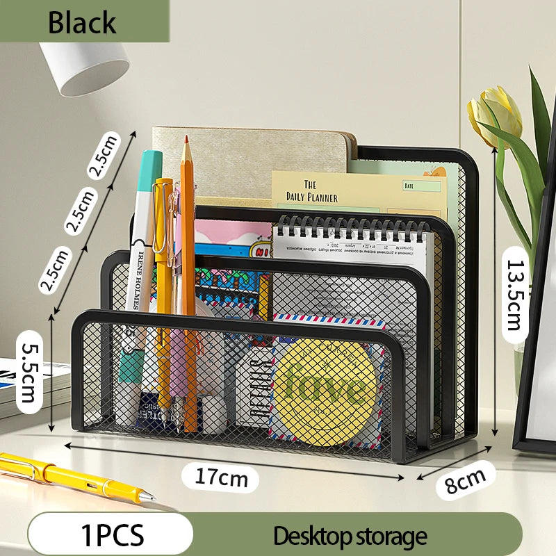 3-Layer Metal Mesh Notebook Organizer