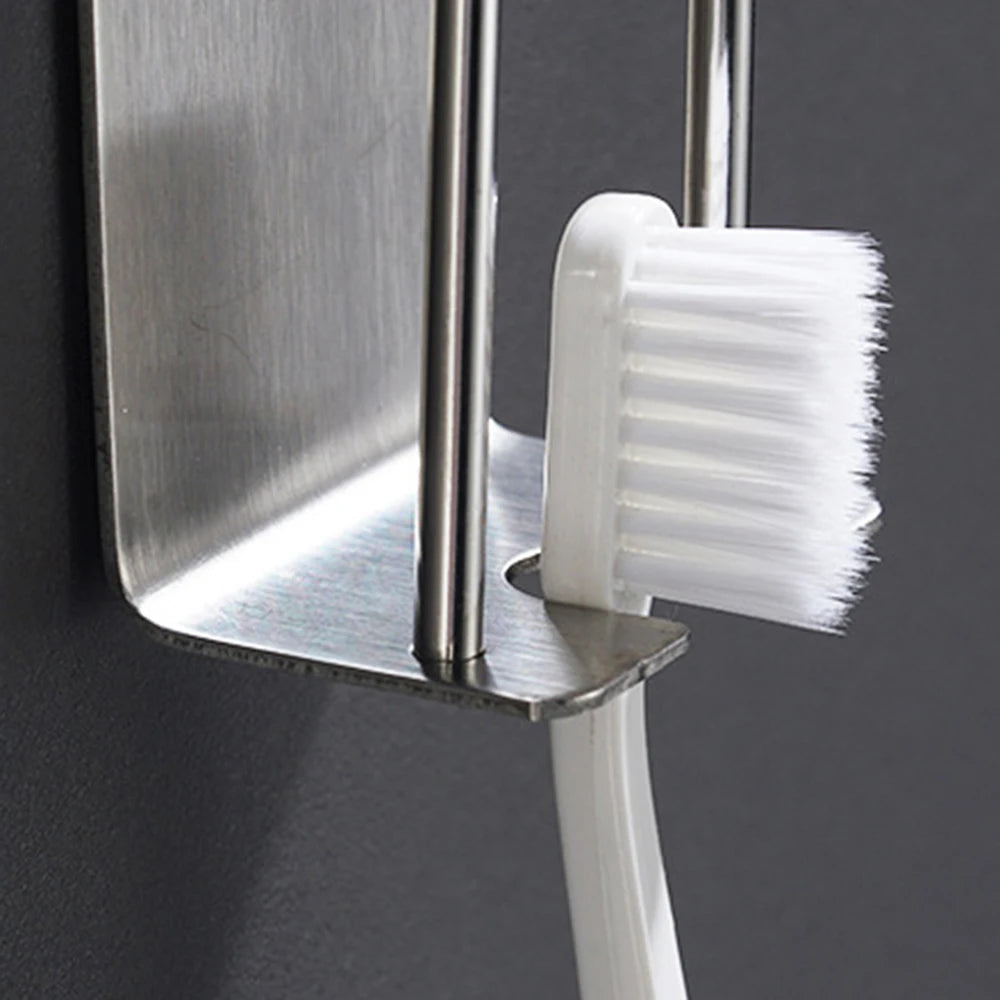 Stainless Steel Wall-Mounted Toothbrush Holder