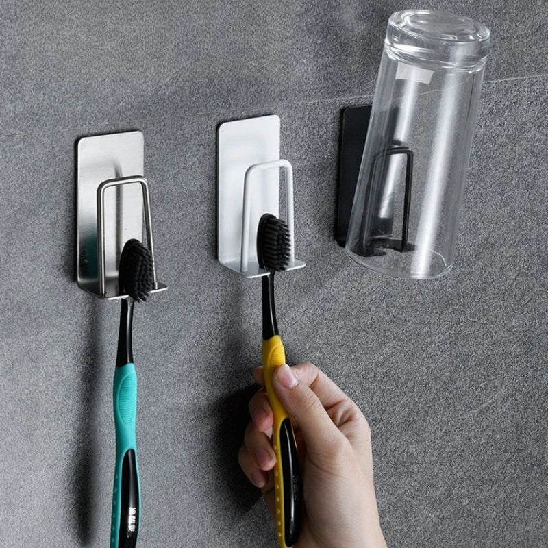 Stainless Steel Wall-Mounted Toothbrush Holder