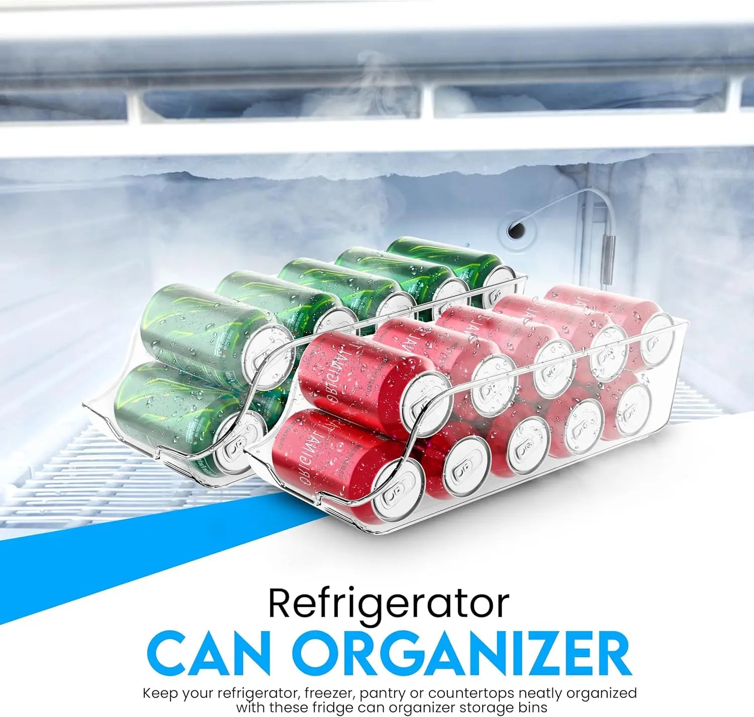 Clear Can Organizer for Refrigerator & Pantry