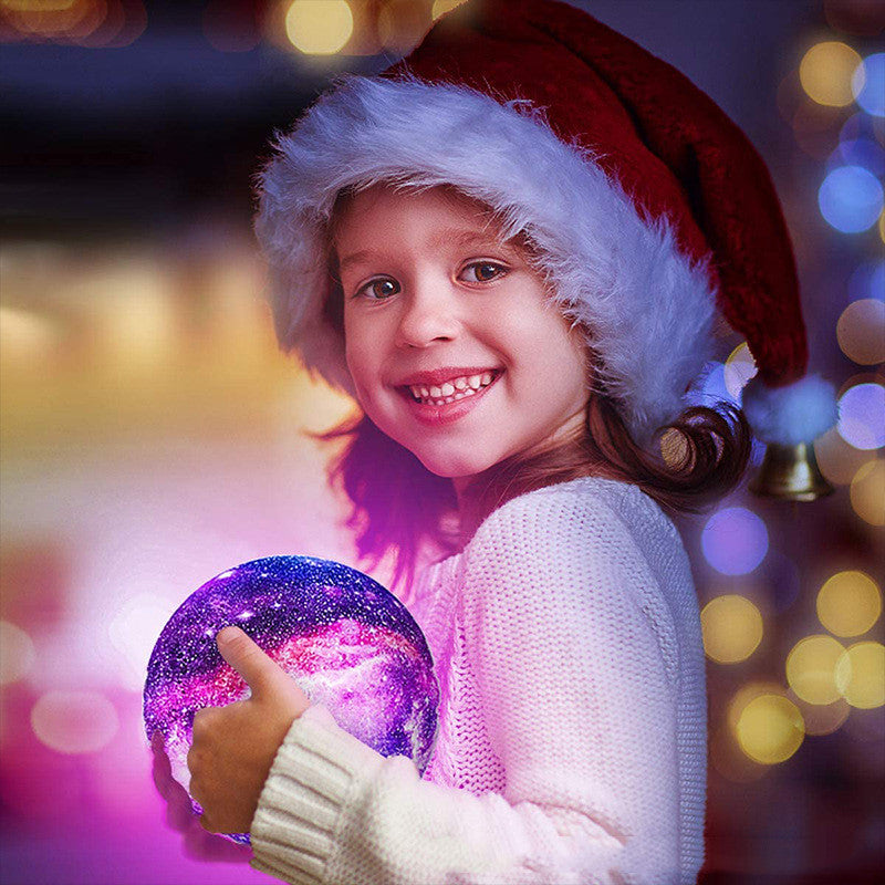 Moon Lamp 16 Colors 3D Printing RGB Night Light – USB Rechargeable LED Moon Lamp for Home Décor