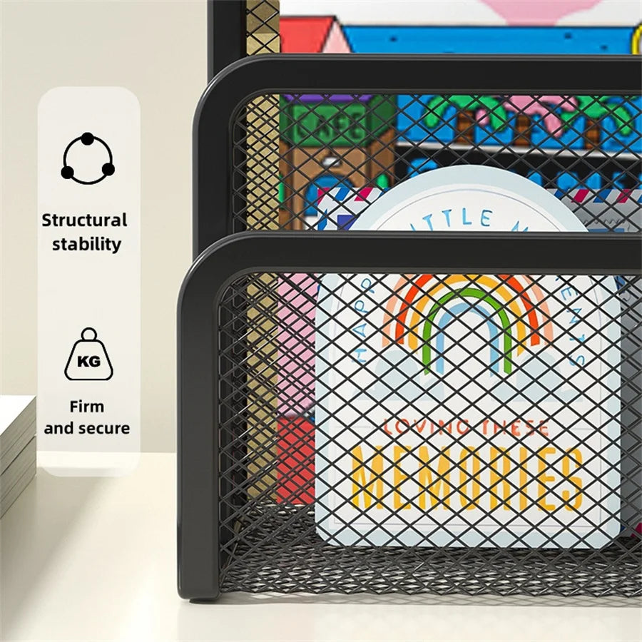 3-Layer Metal Mesh Notebook Organizer