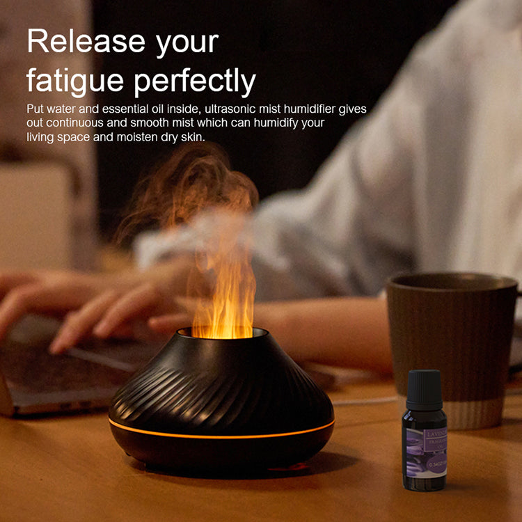 RGB Flame Aroma Diffuser – 3D Colorful Flame Humidifier & Essential Oil Diffuser
