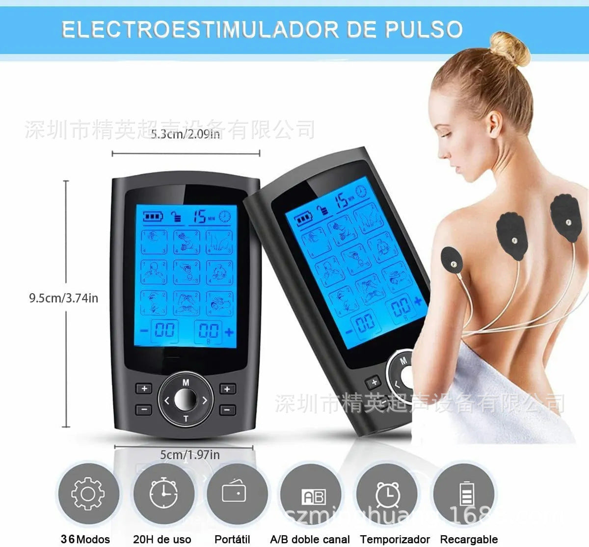 Rechargeable TENS & EMS Muscle Stimulator – Pulse Physiotherapy Massager for Pain Relief