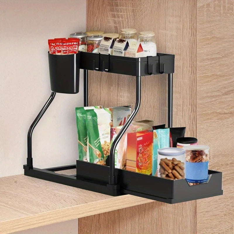 2-Tier Pull-Out Storage Rack