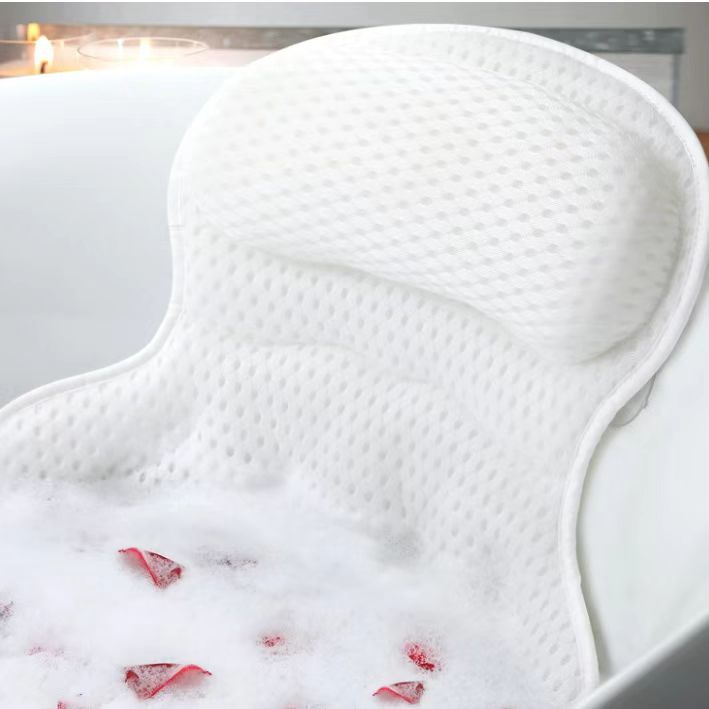 4D Spa Bathtub Pillow — Luxury Suction Cushion for Head & Neck Comfort
