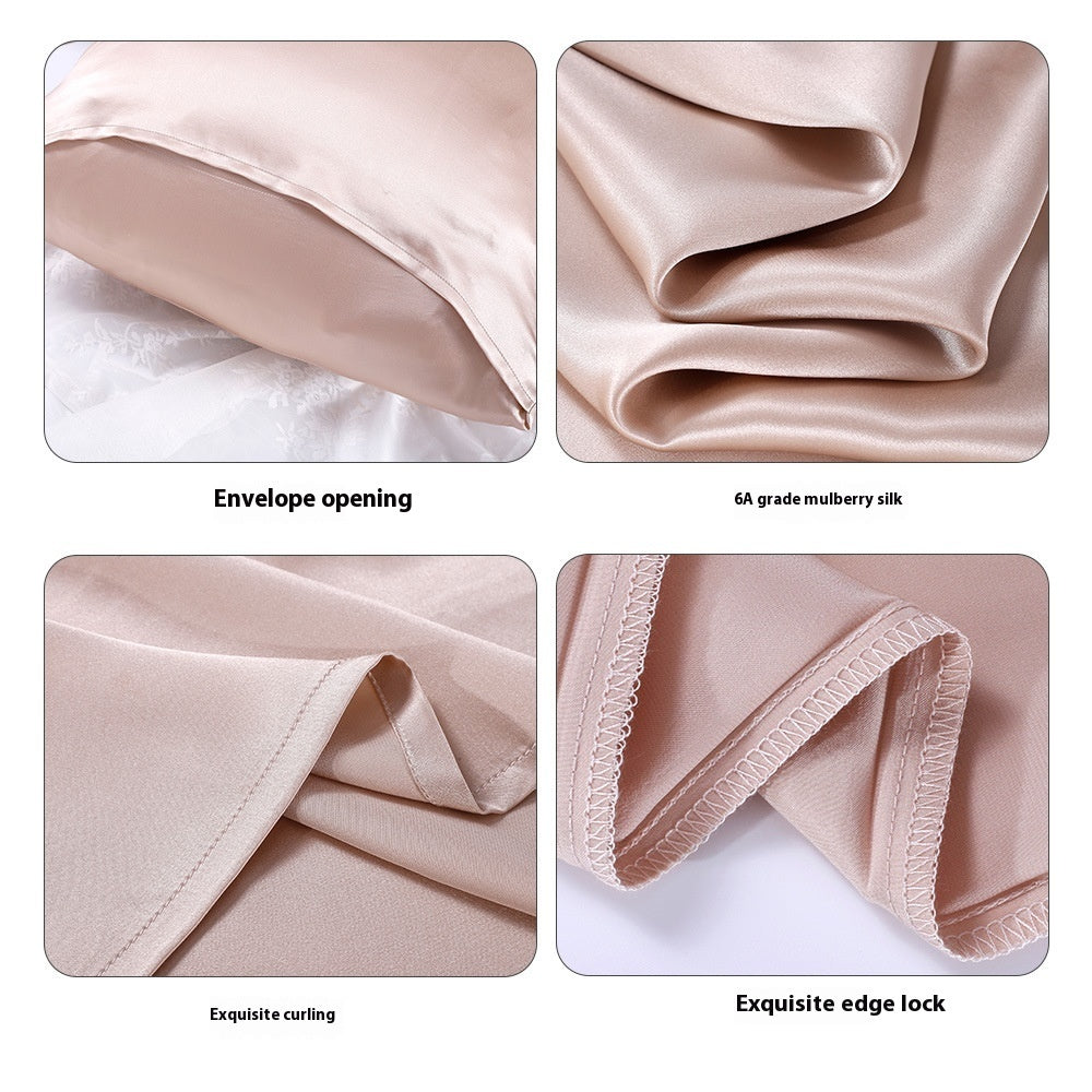 100% Pure Mulberry Silk Pillowcase – Luxury 6A Grade Hypoallergenic Double-Sided Silk Pillow Cover